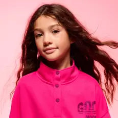 Sweat col montant rose fille