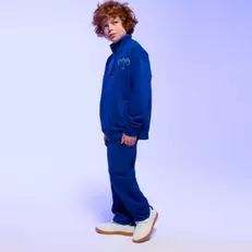 Sweat col montant bleu garçon