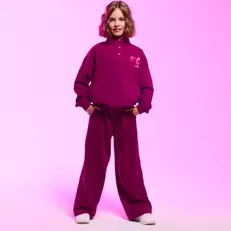 Sweat col montant bordeaux fille