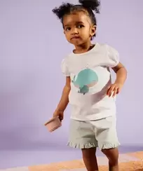 Pyjashort 2 pièces avec motif baleines bébé fille tee-shirt et short