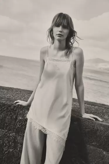 Asymmetric lingerie top