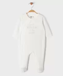 Pyjama en velours ouverture devant avec message bébé