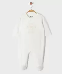 Pyjama en velours ouverture devant avec message bébé