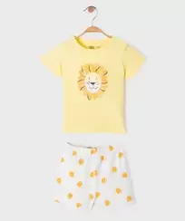Ensemble 2 pièces avec motif lion bébé garçon tee-shirt et short