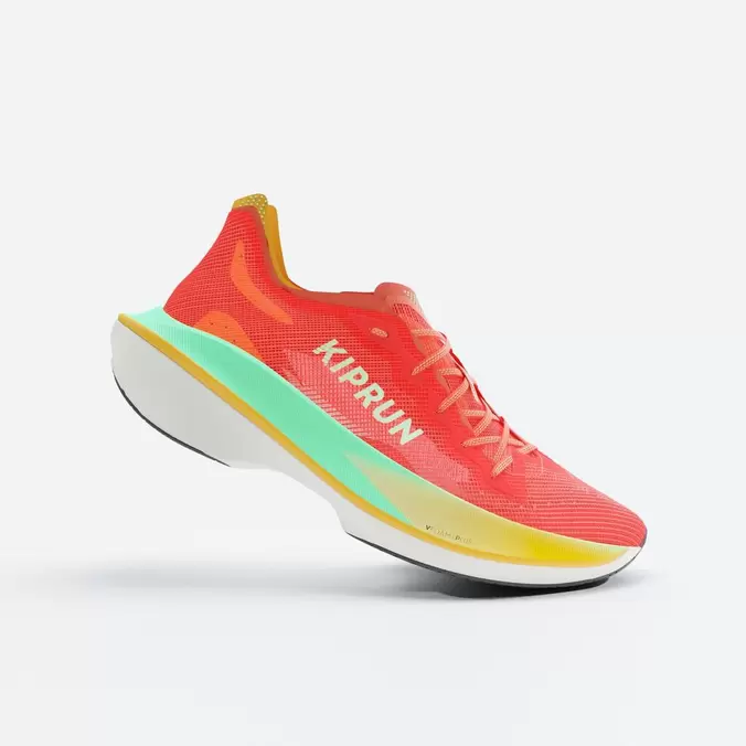 Chaussures de Running avec plaque Carbone Homme, Kiprun KD900 X LD 2 Orange Vert