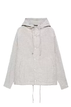 Veste légère à carreaux à capuche