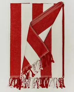 SERVIETTE DE PLAGE RAYURES FRANGES