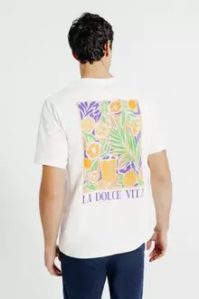 Tee shirt imprimé devant et dos "dolce vita"