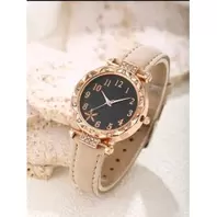 Montre à quartz électronique-beige