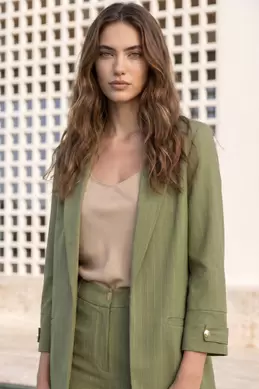 VESTE RAYÉE À REVERS