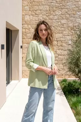 VESTE FLUIDE À MANCHES RETROUSSÉES