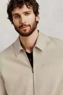 Veste col chemise zippée 100% lin