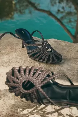 Heeled cage sandals