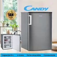 Candy Congélateur Vertical 91L Pose Libre avec 4 Tiroirs, Porte réversible, CCTUS 542XH 15