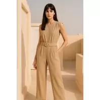 Marwa Combinaison À Ceinture Beige - CB479E25
