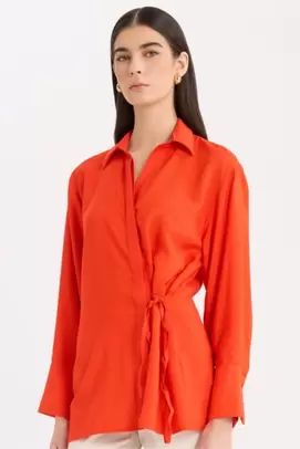 Oversize Shirt Collar Long Sleeve Shirt