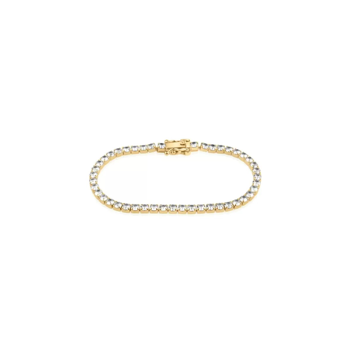 Gourmette rivière Excellence Plaqué Or 18K 3Mic