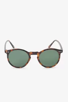 Lunettes de soleil rondes monture écaille