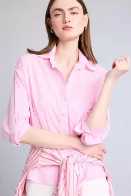 Chemise oversize rayée en voile à manches longues
