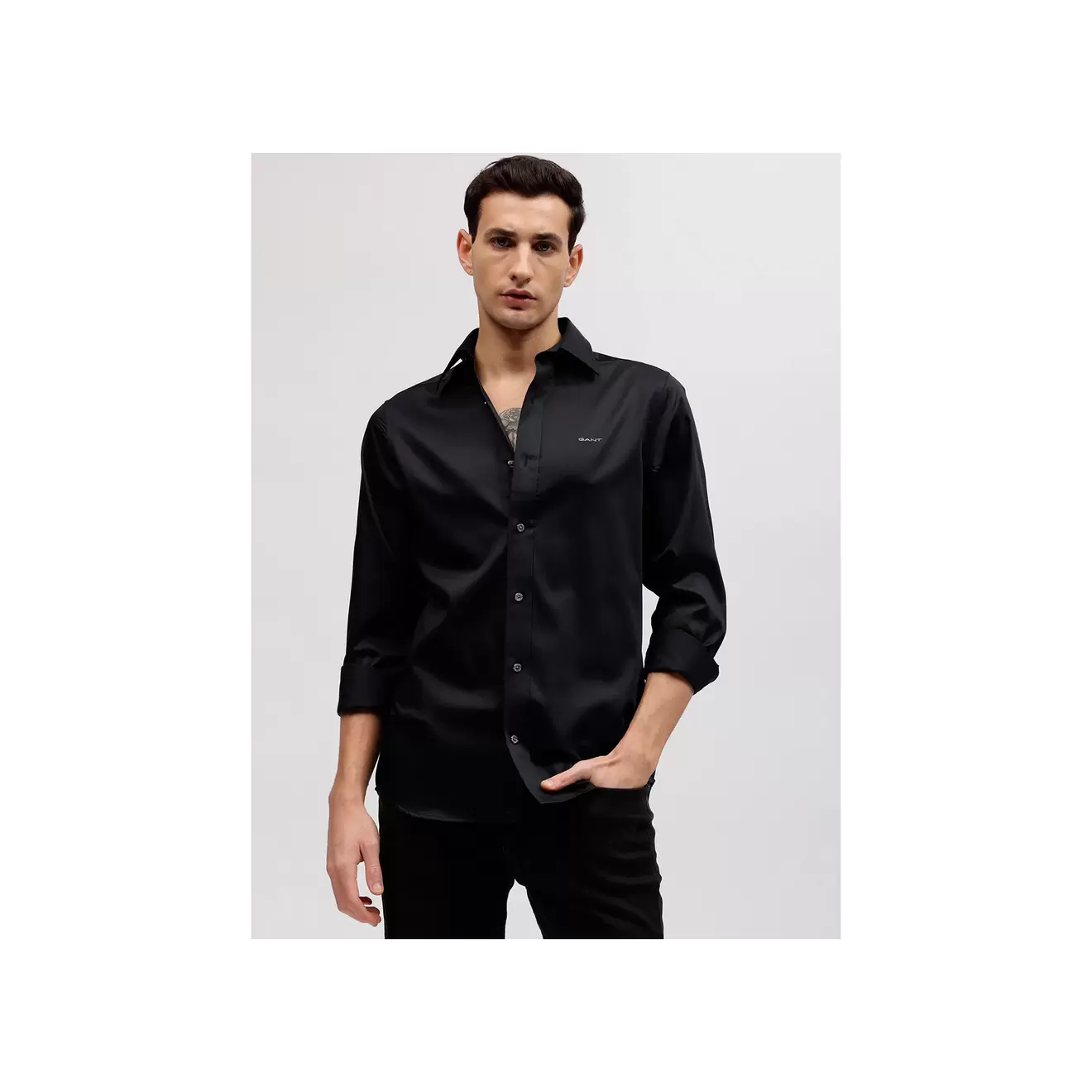 SLIM SATEEN SHIRT