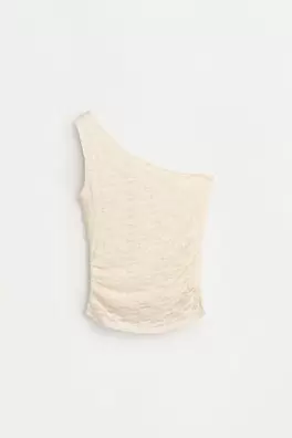 Asymmetric lace top