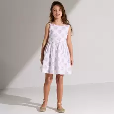 Robe fleurie blanche fille