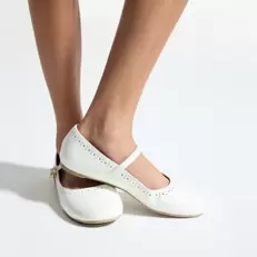 Ballerines chics vernies blanc fille
