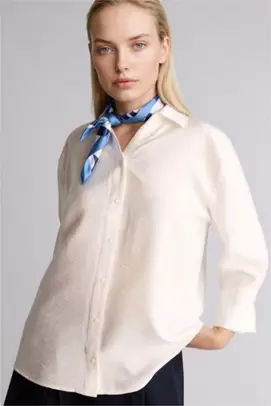 Chemise en lin à manches longues Coupe décontractée
