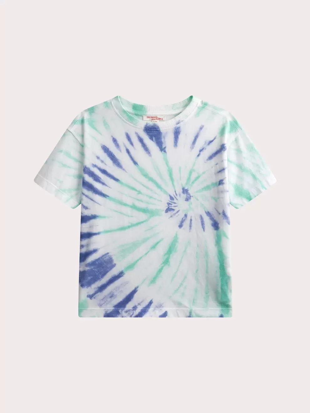 T-shirt manches courtes écru et bleu tie & dye