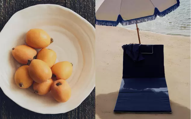 PLATEAU, PARASOL ET BAIN DE SOLEIL