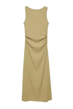 Robe midi smock froncée