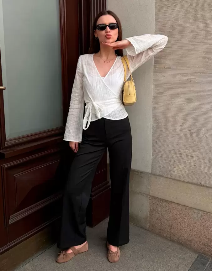 Blouse croisée imprimée