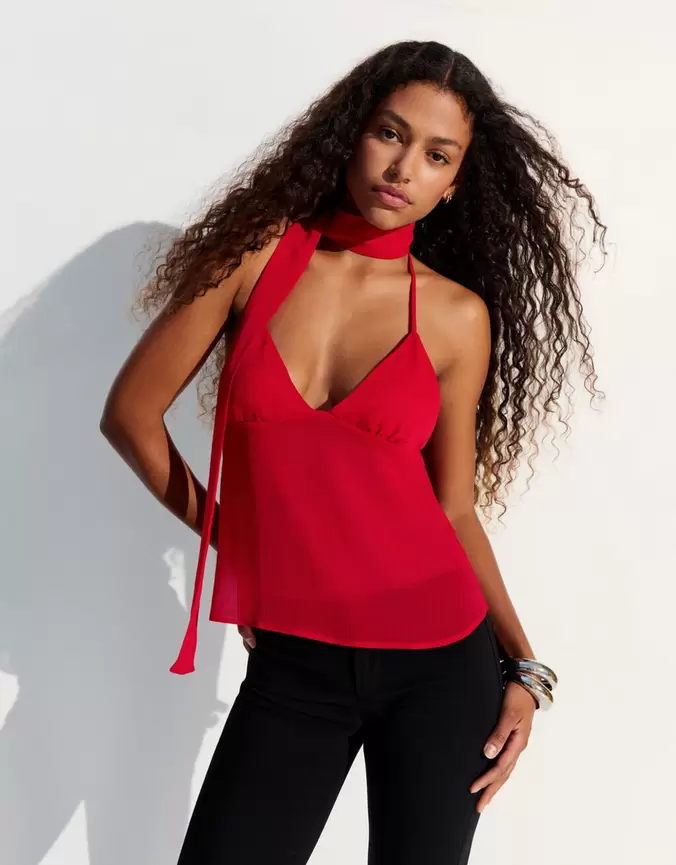 Top à bretelles avec foulard