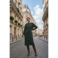 Marwa Robe Longue En Maille Eden Kaki/Kaki - R4592-B-H25