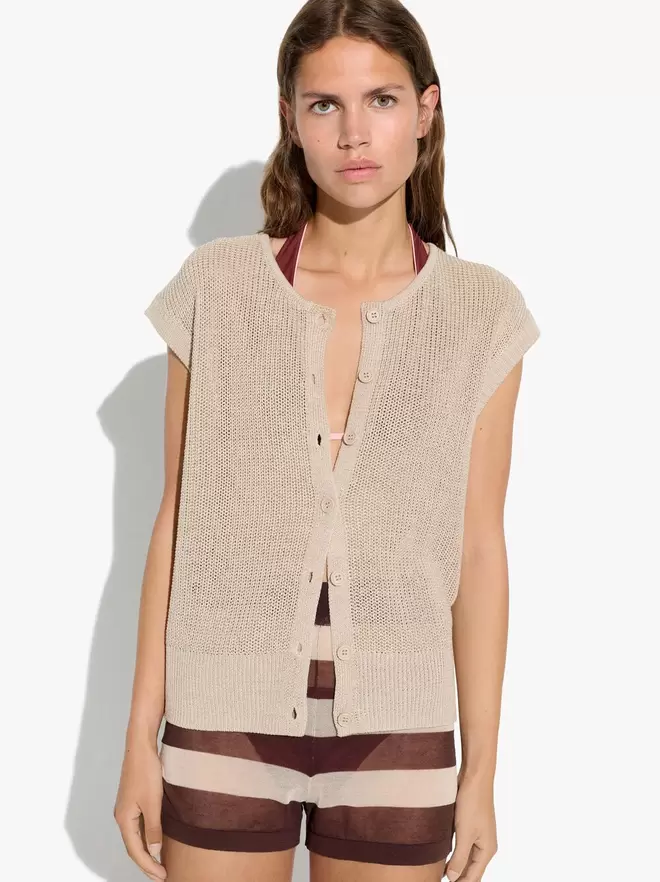 Gilet en maille avec boutons