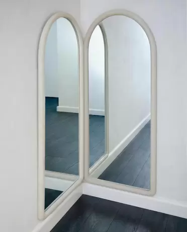 MIROIR SUR PIED ARC BOIS