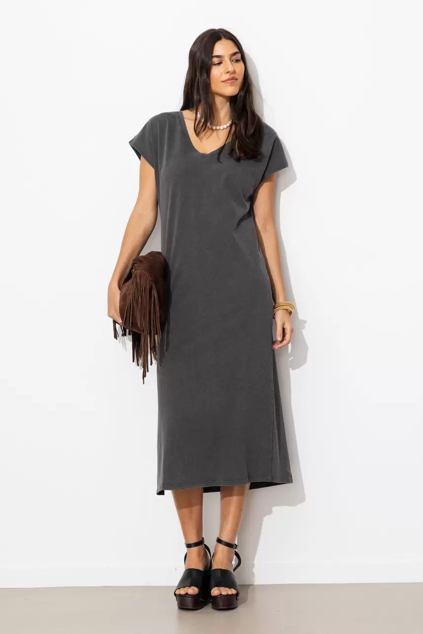 Robe longue en jersey