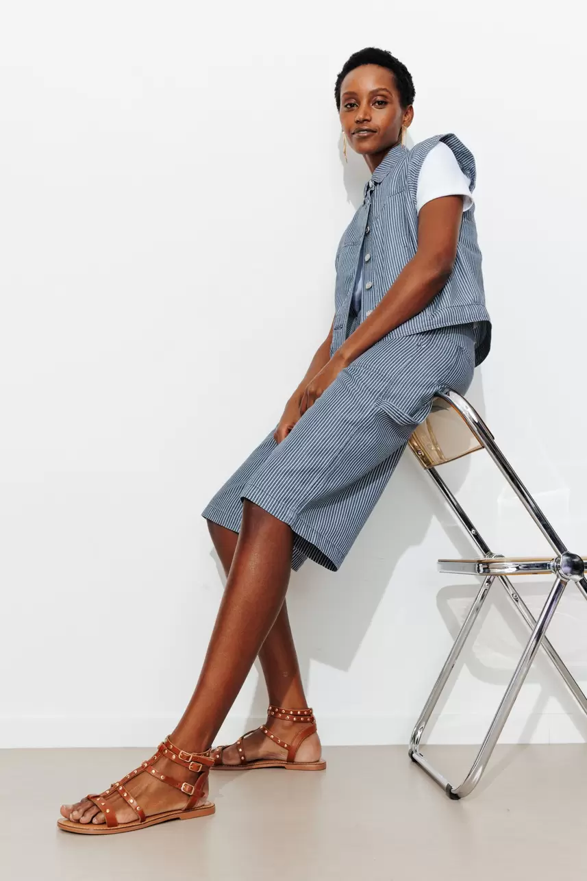 Bermuda rayé Femme