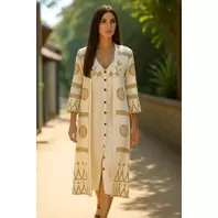 Marwa Kimono Brodé Broderie Ivoire - KIM133E25