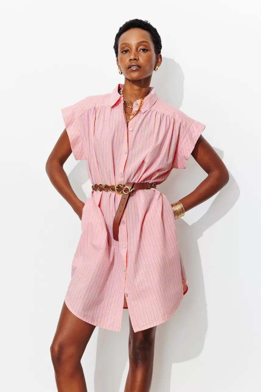 Robe-chemise rayée Femme