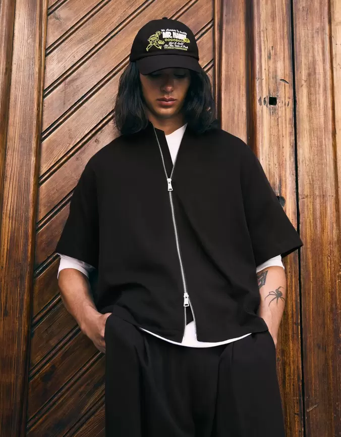 Chemise fluide Boxy fit manches courtes