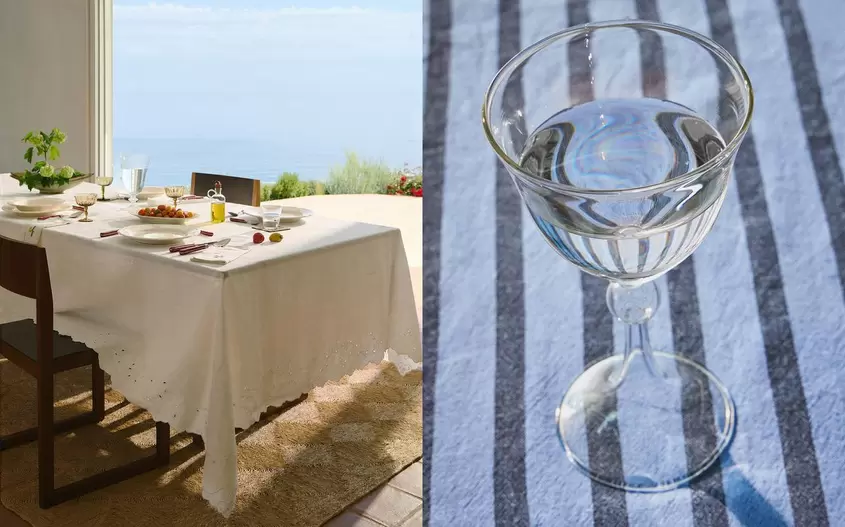 NAPPE, VAISSELLE ET VERRES À VIN