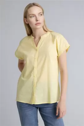 Chemise en coton flammé manches courtes