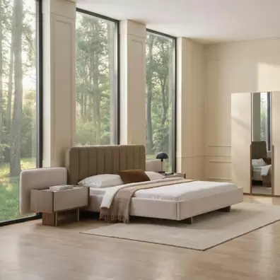 NOVA PACK LIT 160x200CM +2 CHEVETS+COMMODE + MIROIR