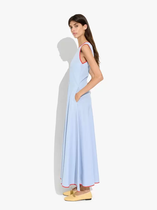 Robe avec bords en contraste 100% lyocell