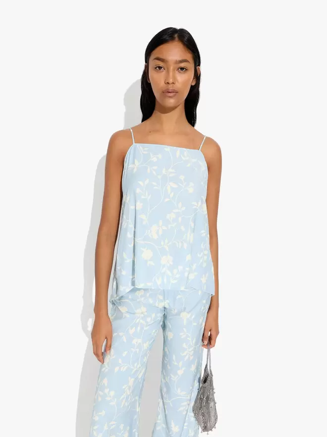Top avec bretelles imprimé floral