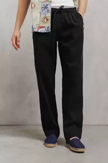 Pantalon tapered en gaze de coton