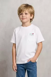 Tee shirt enfant fête des pères poche imprimée
