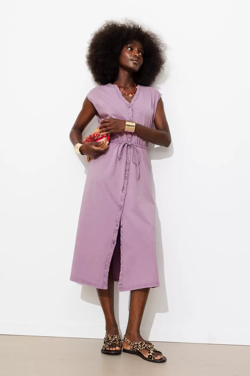 Robe midi en jersey uni Femme