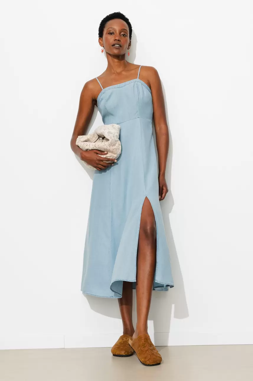 Robe à bretelles en lyocell